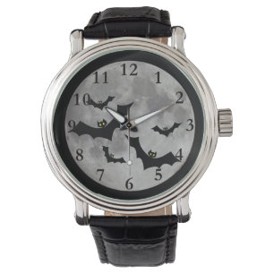 Zwarte lederen riem van vliegende Mannen Horloge
