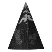 Zwarte lederen Silver Chrome-motorfiets Feesthoedjes (Achterkant)