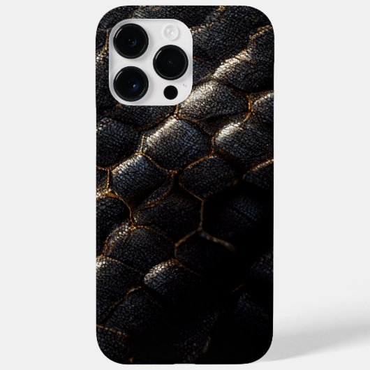 Zwarte lederen snakeskin-draagtas Case-Mate iPhone case (Achterkant)
