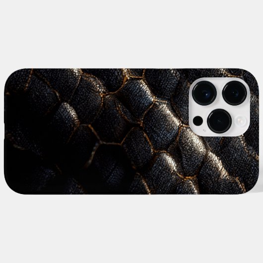 Zwarte lederen snakeskin-draagtas Case-Mate iPhone case (Achterkant (horizontaal))