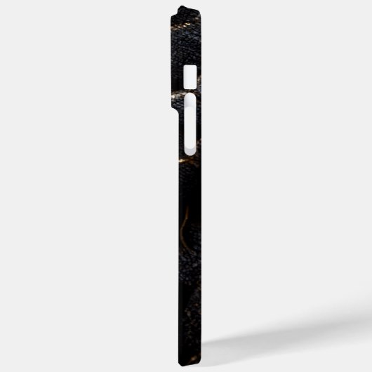 Zwarte lederen snakeskin-draagtas Case-Mate iPhone case (Achterkant / Links)