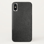 Zwarte lederen textuur Case-Mate iPhone case (Achterkant)