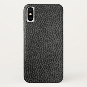 Zwarte lederen textuur Case-Mate iPhone case