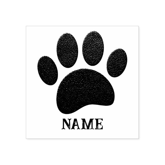 Zwarte Lederen Textuur Hondenpoot Print Aangepaste Rubberstempel (Afrduk)