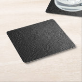 Zwarte lederen textuur kartonnen onderzetters (Schuin)