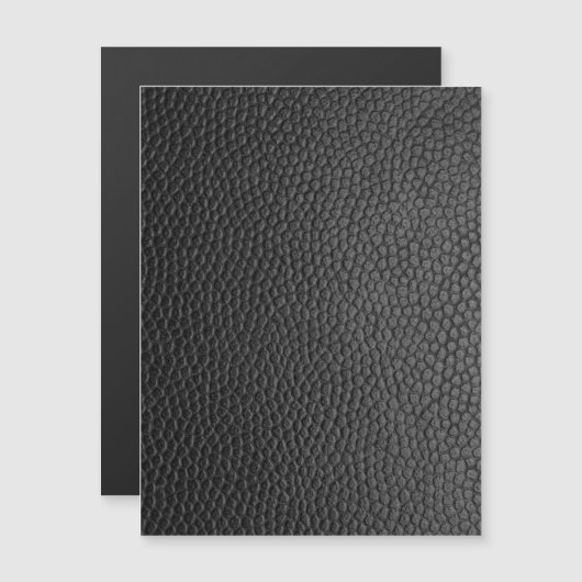 Zwarte lederen textuur magnetische uitnodiging (Voorkant / Achterkant)