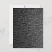 Zwarte lederen textuur magnetische uitnodiging (Voorkant)