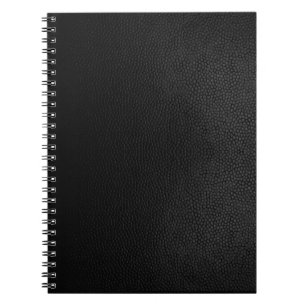 Zwarte lederen textuur, spiraallaptop notitieboek