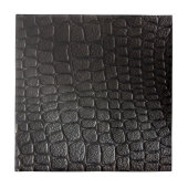 Zwarte lederen textuur tegeltje (Voorkant)