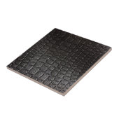 Zwarte lederen textuur tegeltje (Zijkant)