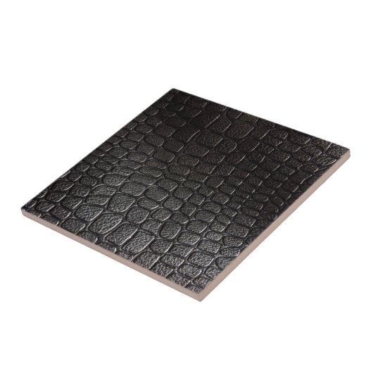 Zwarte lederen textuur tegeltje (Zijkant)