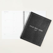 Zwarte lederen textuur & tiching planner (Display)