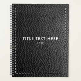 Zwarte lederen textuur & tiching planner