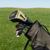 Zwarte lederen textuur Twee kleurenmonogram Golfheadcover (Insitu)