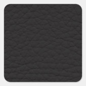 Zwarte lederen textuur vierkante sticker (Voorkant)