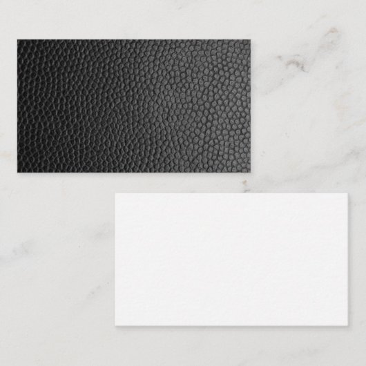 Zwarte lederen textuur visitekaartje (Voorkant / Achterkant)