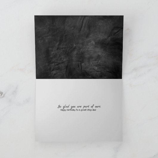 zwarte lederen verjaardag voor pap kaart (Binnen)
