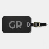 Zwarte ledertextuur bagagelabel (Voorkant horizontaal)