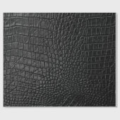 Zwarte ledertextuur cadeaupapier (Vlak)