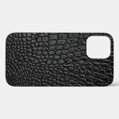 Zwarte ledertextuur Case-Mate iPhone case (Achterkant (horizontaal))