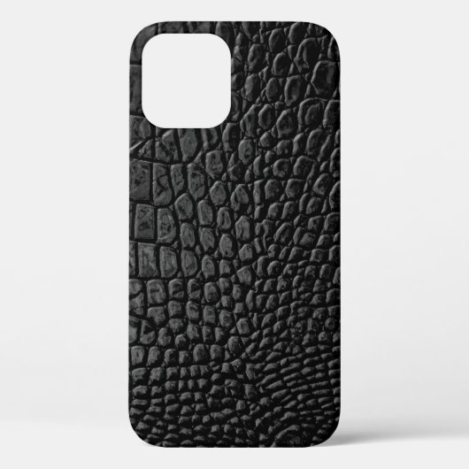 Zwarte ledertextuur Case-Mate iPhone case (Achterkant)