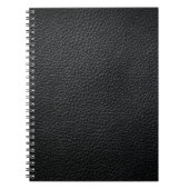 Zwarte ledertextuur en achtergrondleder, textuur notitieboek (Voorkant)