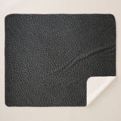 Zwarte ledertextuur en achtergrondleder, textuur sherpa deken (Voorkant (horizontaal))