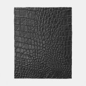 Zwarte ledertextuur fleece deken (Voorkant)