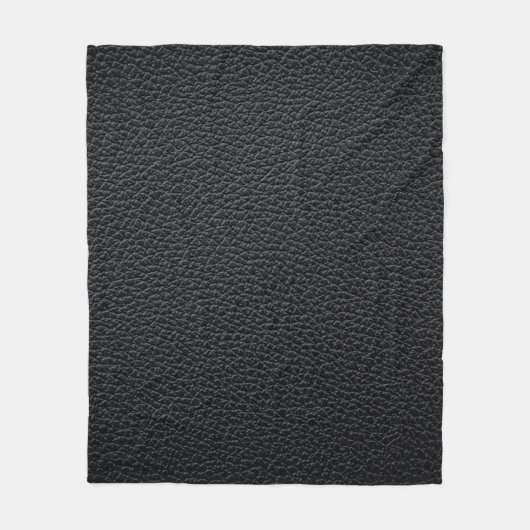 Zwarte ledertextuur of achtergrond. leder, textiel fleece deken (Voorkant)