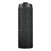 Zwarte ledertextuur thermosbeker (Voorkant)