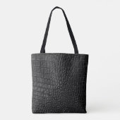 Zwarte ledertextuur tote bag (Achterkant)