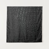 Zwarte ledertextuur wandkleed (Voorkant (horizontaal))