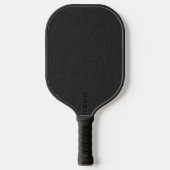 Zwarte Leer Textuur Persoonlijk Monogram  Pickleball Paddle (Voorkant)