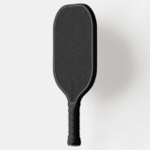 Zwarte Leer Textuur Persoonlijk Monogram  Pickleball Paddle (Links)