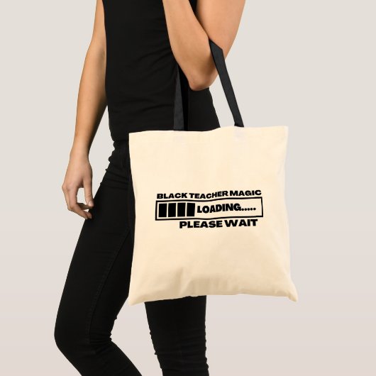 Zwarte Leerder Magische Lading Gelieve te wachten  Tote Bag (Voorkant (product))