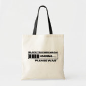 Zwarte Leerder Magische Lading Gelieve te wachten  Tote Bag (Voorkant)