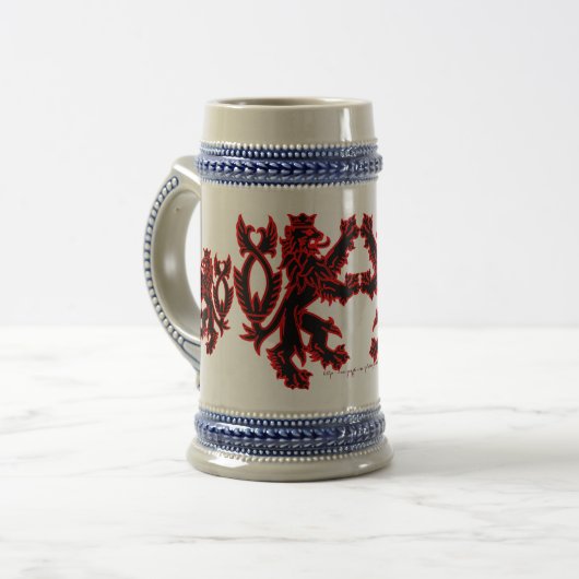 "Zwarte leeuw" Bierpul (Voorkant links)
