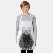 Zwarte leeuw met Antlers Crown, Monogram en Citaat Schort (Gedragen)