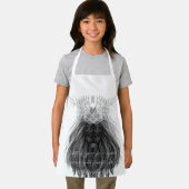 Zwarte leeuw met Antlers Crown, Monogram en Citaat Schort (Insitu)