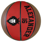 Zwarte leeuw met kroon basketbal (Verticaal)