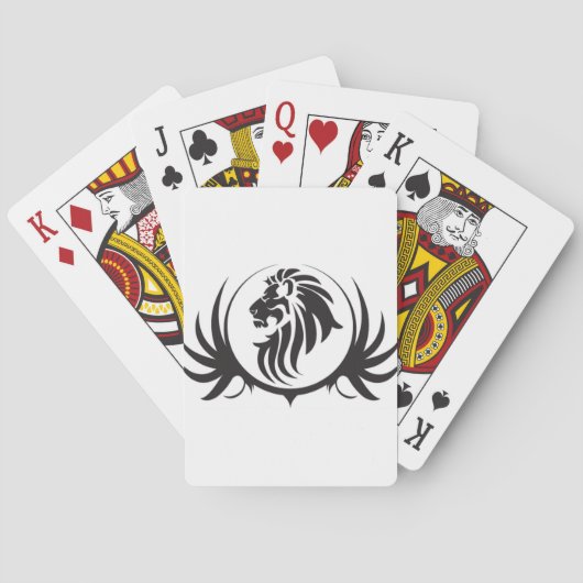 Zwarte Leeuwen Kop Speelkaarten (Achterkant)