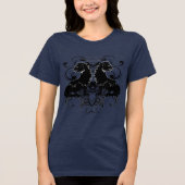  zwarte leeuwen met wervelingen tuniek jurk Tri-Blend shirt (Voorkant)