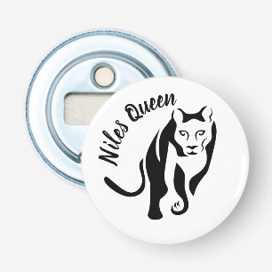 Zwarte Leeuwin Koningin van de Jager Button Flesopener