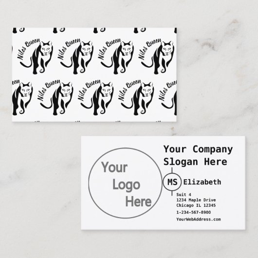 Zwarte Leeuwin Koningin van de Jager Visitekaartje (Voorkant / Achterkant)