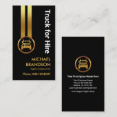 Zwarte legance Vertical Gold Stripe Truck-driver Visitekaartje (Voorkant / Achterkant)