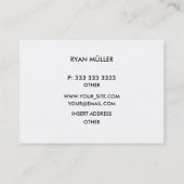 Zwarte legant Professional Plain en Monogram Visitekaartje (Achterkant)