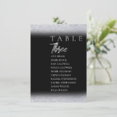 Zwarte legant tabelnummerdiagram kaart (Staand voorkant)