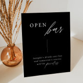 Zwarte legant Weddenschap Open Bar Teken Reclamebord Met Voetstuk