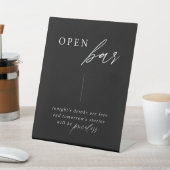 Zwarte legant Weddenschap Open Bar Teken Reclamebord Met Voetstuk (Insitu)