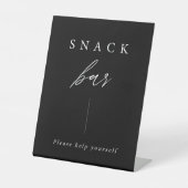 Zwarte legante kalligrafie-haak voor snack Bar Reclamebord Met Voetstuk (Voorkant)
